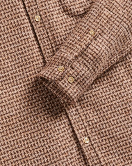 Portuguese Flannel Abstract Pied Poule — Light Brown