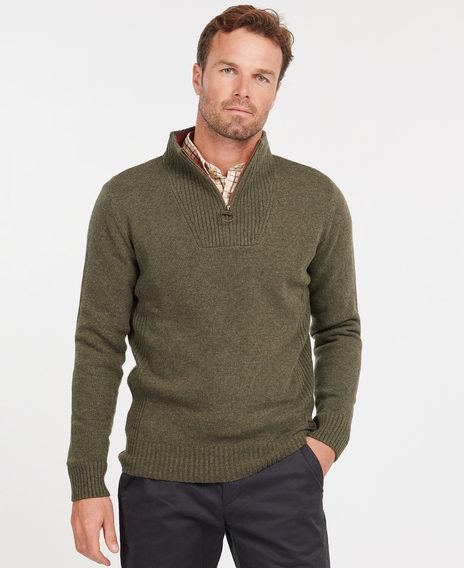 Barbour Nelson Essential Half Zip Sweatshirt — Seaweed