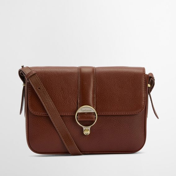 Barbour Rosa Leather Crossbody Bag — Brown