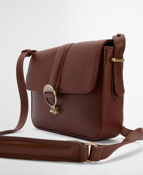 Barbour Rosa Leather Crossbody Bag — Brown