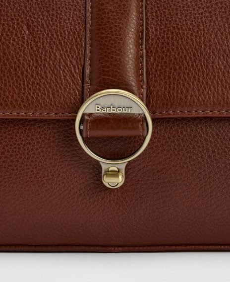 Barbour Rosa Leather Crossbody Bag — Brown