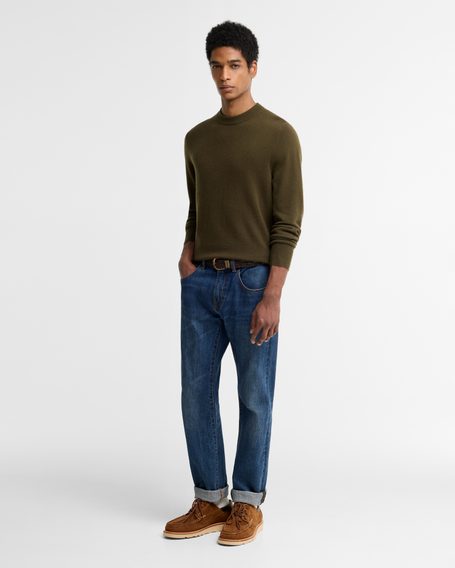 Barbour Pure Cashmere Sweater — Olive