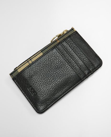Barbour Alder Leather Card Holder — Black