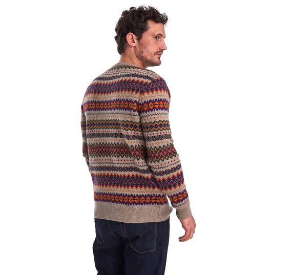 Svetr Barbour Fair Isle Crew z jehněčí vlny - vzorovaný