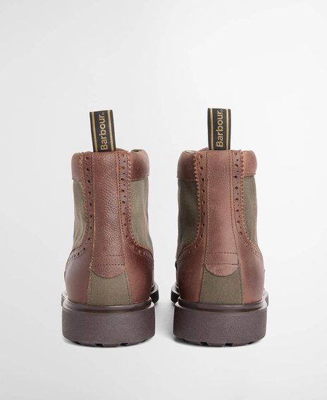 Barbour Barmoor Brogue Boots — Dark Brown