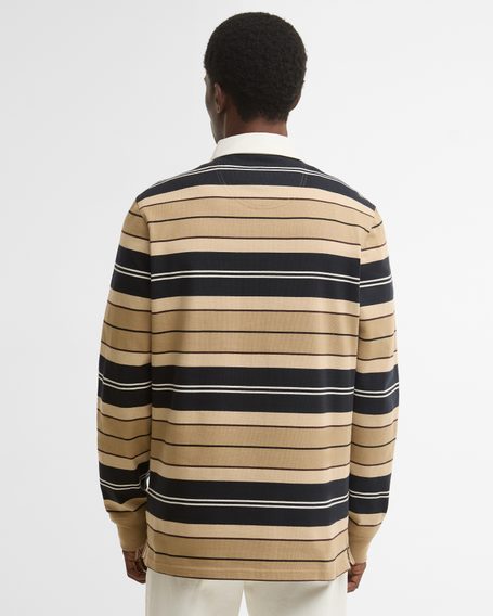 Barbour Frith Striped Rugby Shirt — Stone
