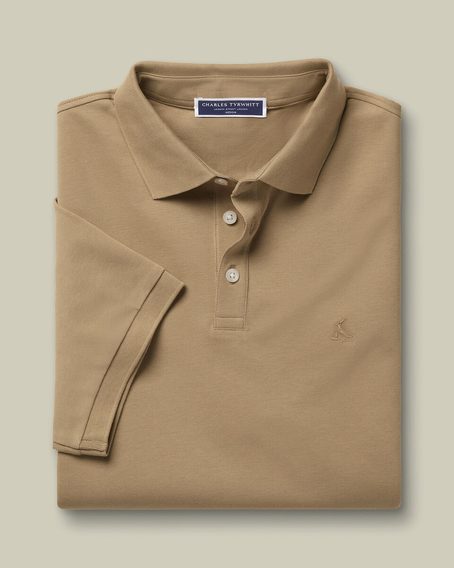 Charles Tyrwhitt Pique Polo — Tan