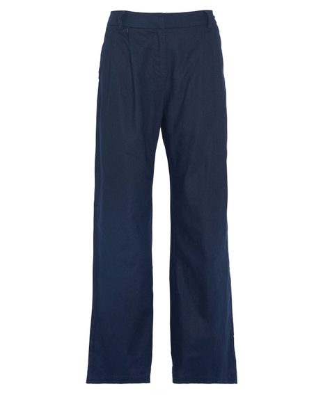 Barbour Somerland Wide-Leg Trousers — Classic Navy