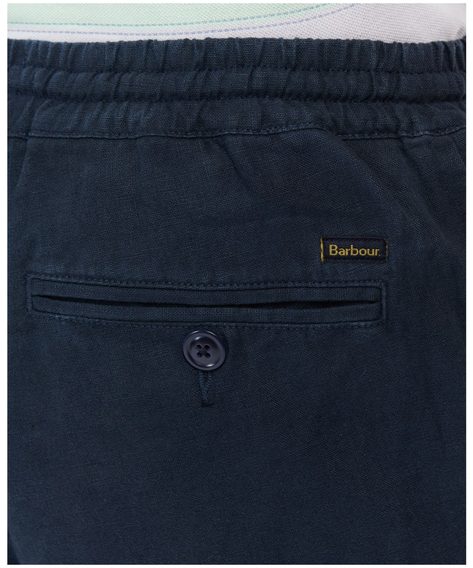 Едноцветни ленени къси панталони Barbour Linen Mix Shorts - City Navy