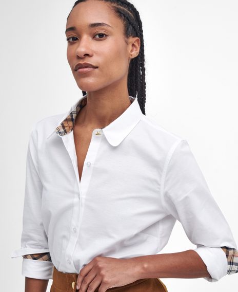 Barbour Lavender Tailored Shirt — White