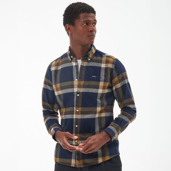 Barbour Folley Tailored Shirt — Classic Navy