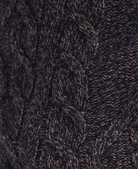 Barbour Stowford Cable-Knit Crew Neck Sweater — Navy Mix