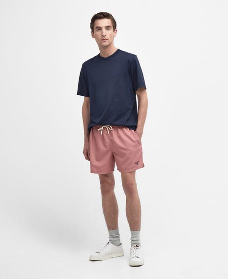 Barbour Logo Swim Shorts — Pink Clay