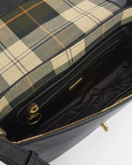 Barbour Rosa Leather Crossbody Bag — Black