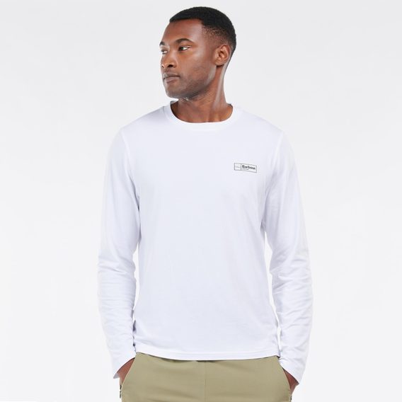Тениска от бамбук с дълъг ръкав Barbour Lowland L/S Tee - White
