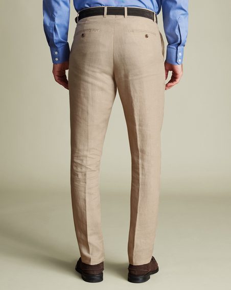 Charles Tyrwhitt Linen Trousers — Taupe