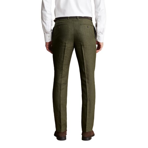 Charles Tyrwhitt Linen Pants — Olive
