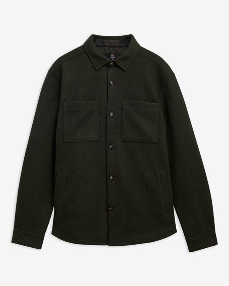 Barbour Marltown Tailored Wool Blend Overshirt — Sage