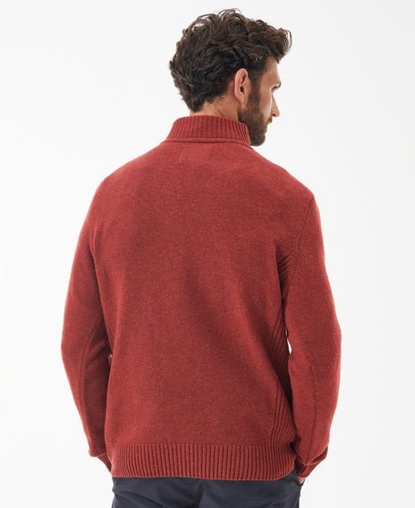 Barbour Nelson Essential Half Zip Sweatshirt — Brick Red