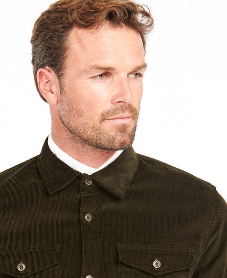 Manšestrová overshirt Barbour Cord - Olive
