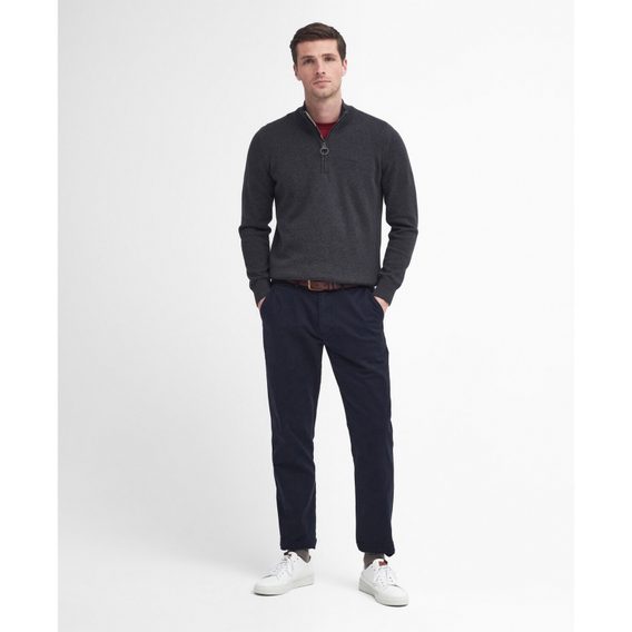 Barbour Washed Stretch Tailored Trousers — Dark Navy
