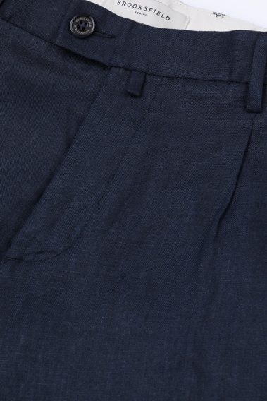 Brooksfield — Marcello Pleated Linen Chinos