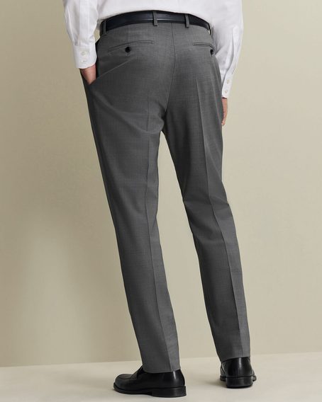 Charles Tyrwhitt Pleat Front Wool Stretch Pants — Grey
