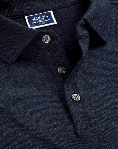 Charles Tyrwhitt Pique Polo — Navy Blue Melange