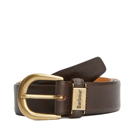 Barbour Clyde Leather Belt — Chocolate