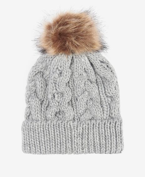 Barbour Penshaw Cable-Knit Beanie — Classic Grey