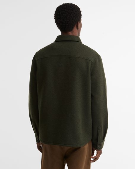 Barbour Marltown Tailored Wool Blend Overshirt — Sage