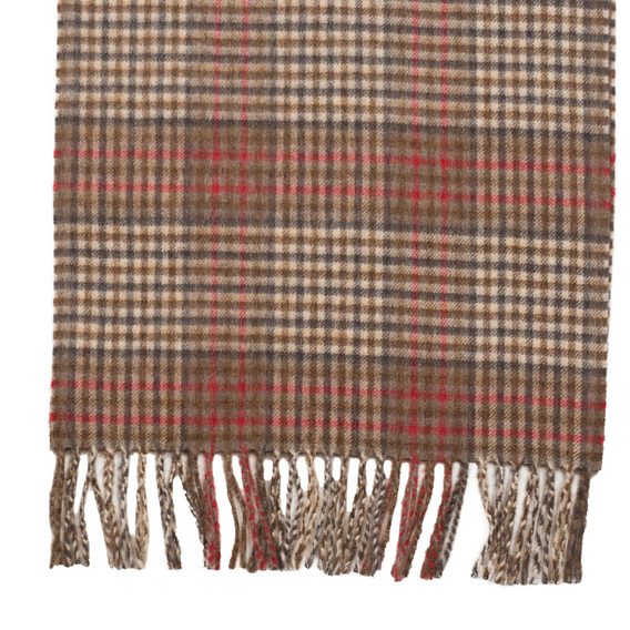 Hnědočervená kostkovaná šála z vlny Escorial John & Paul