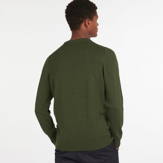 Barbour Pima Cotton Crew Neck Jumper — Rifle Green Marl