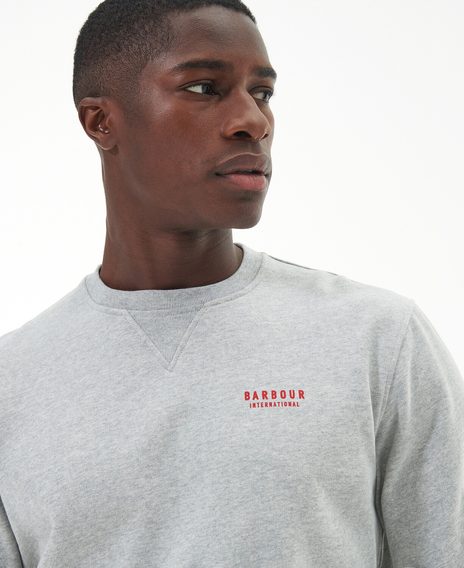 Barbour International Charlton Crew Neck Sweatshirt — Grey Marl