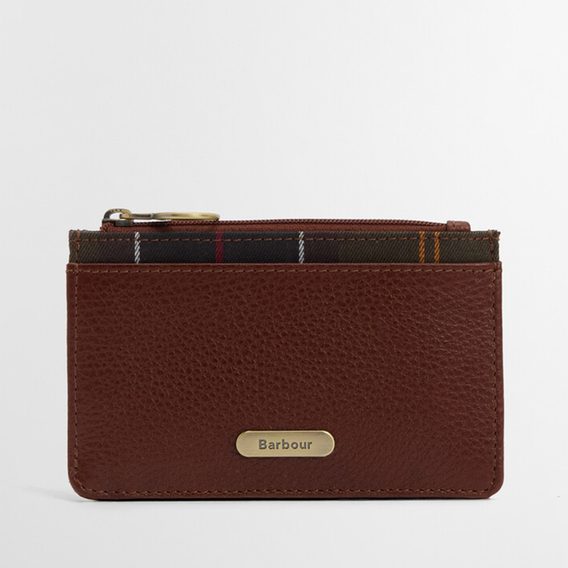 Barbour Alder Leather Card Holder — Brown