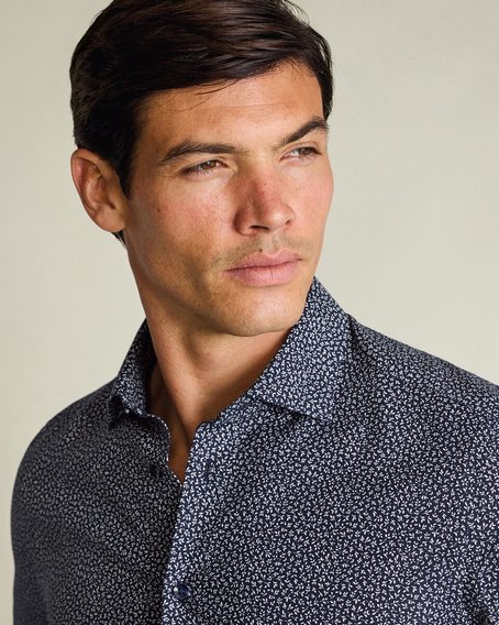 Charles Tyrwhitt Non-Iron Stretch Print Shirt — Navy