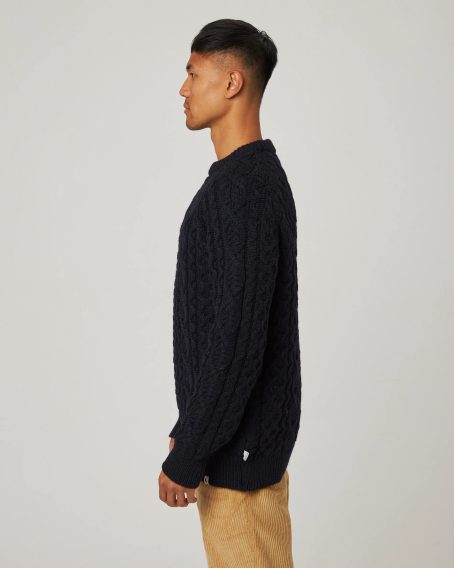Peregrine Hudson Aran Jumper — Navy