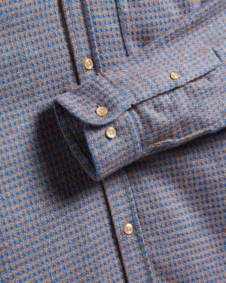 Portuguese Flannel Abstract Pied Poule — Blue