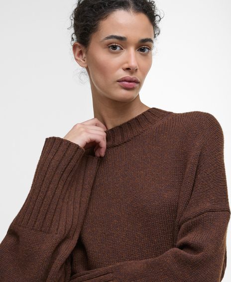 Barbour Sophia Crew Neck Jumper — Vicuna