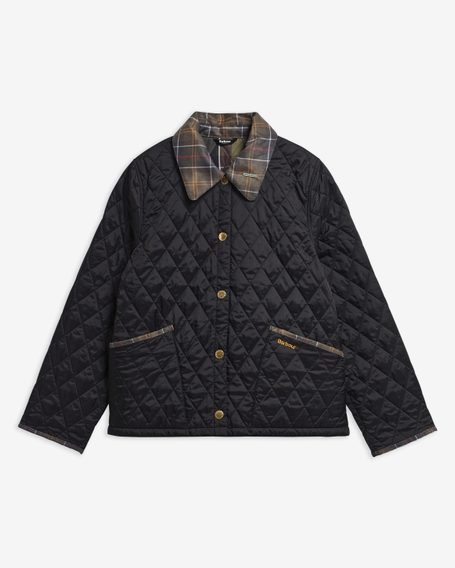 Barbour Icons Tartan Collar Cropped Liddesdale Quilted Jacket