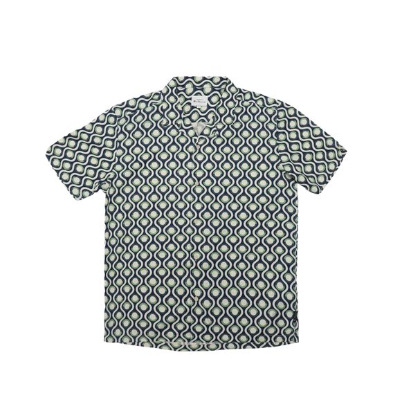 Ben Sherman — Retro Geo Print Shirt — Grass Green