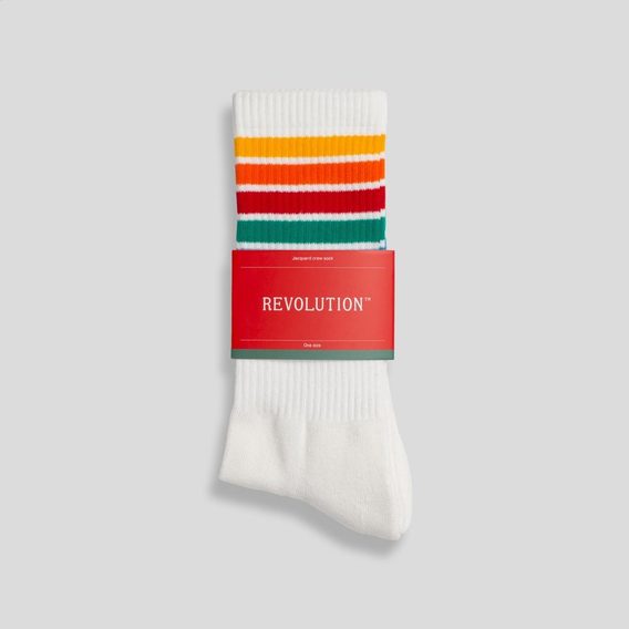 Revolution Jaquard Crew Socks — White