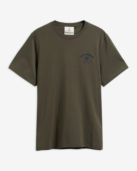 Barbour Tartan Tailored Crest Logo T-Shirt — Sage