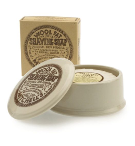 Mýdlo na holení Mitchell's Original Wool Fat v keramické misce (125 g)