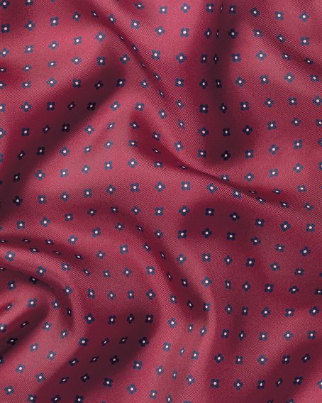 Charles Tyrwhitt Silk Geo Print Pocket Square — Dark Red