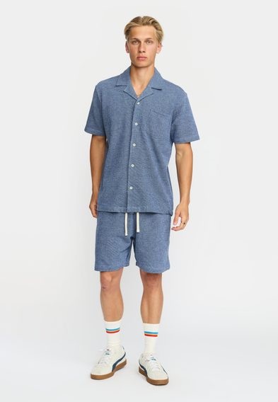 Revolution Short-Sleeved Cuban Shirt — Blue