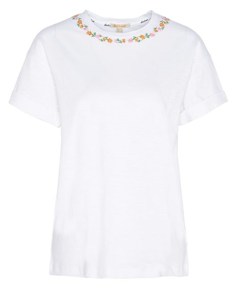 Barbour Longfield Floral T-Shirt — Classic White