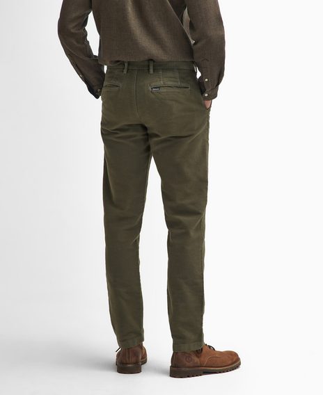 Barbour Moleskin Tailored Trousers — Dark Olive