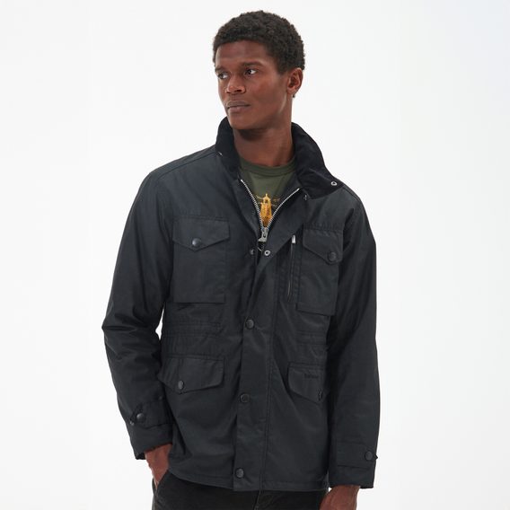 Barbour Sapper Wax Jacket — Black