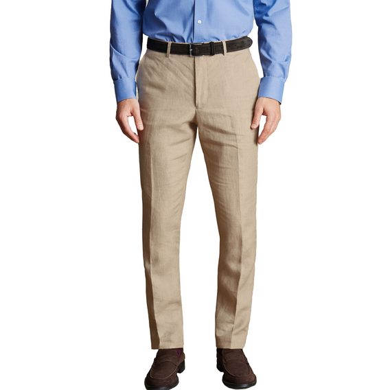 Charles Tyrwhitt Linen Trousers — Taupe